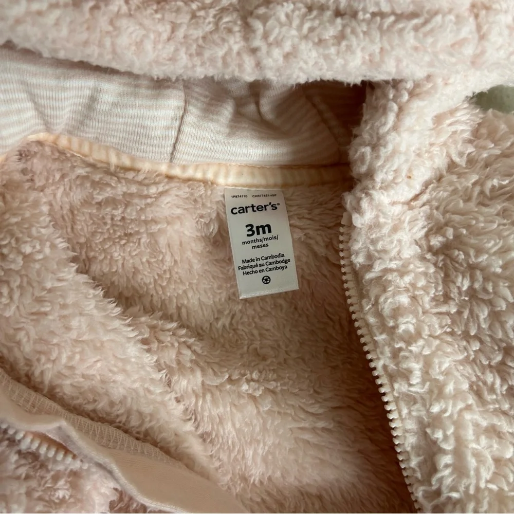 Bundle Carter's‎ Pink Sherpa One piece jumpsuit size 3-6M